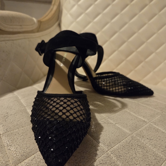 Antonio Melani Elegant Black Mesh Women's Heels - Picture 4 of 8